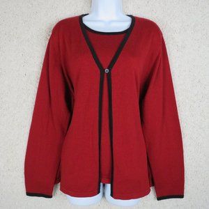 Laura Scott* Women's Long Sleeve Crew Neck High/Low Hem Lined‎ Blouse~ 20/22W